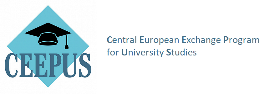 Logo CEEPUS z nazwą „Central European Exchange Program for University Studies” na jasnym tle.